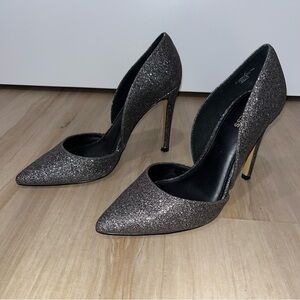 Elegant Glittery Black High Heels